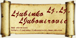 Ljubinko LJubomirović vizit kartica